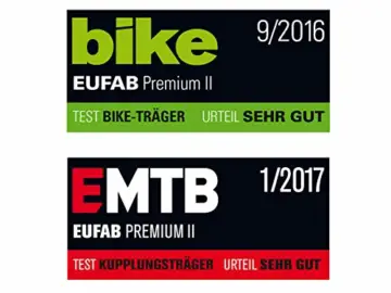 EUFAB 11521 Heckträger Premium ll für Anhängekupplung, für E-Bikes geeignet - 11