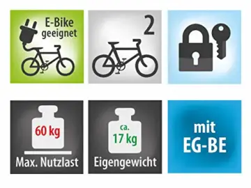 EUFAB 11521 Heckträger Premium ll für Anhängekupplung, für E-Bikes geeignet - 2