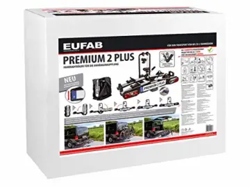 EUFAB 11523 Heckträger Premium ll Plus für Anhängekupplung, für E-Bikes geeignet - 11