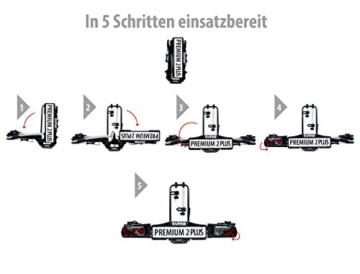 EUFAB 11523 Heckträger Premium ll Plus für Anhängekupplung, für E-Bikes geeignet - 7