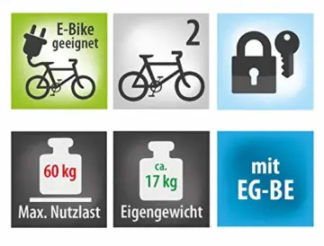 EUFAB 11523 Heckträger Premium ll Plus für Anhängekupplung, für E-Bikes geeignet - 10