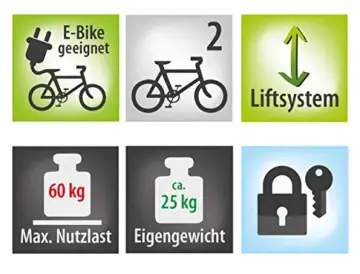 EUFAB 11535 Heckträger Bike Lift, für E-Bikes geeignet - 11