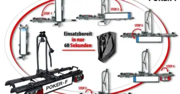 EUFAB 12010LAS Fahrradträger: Kupplungsträger "Poker-F" (ehemals "Raven") klappbar, für 2 Räder -