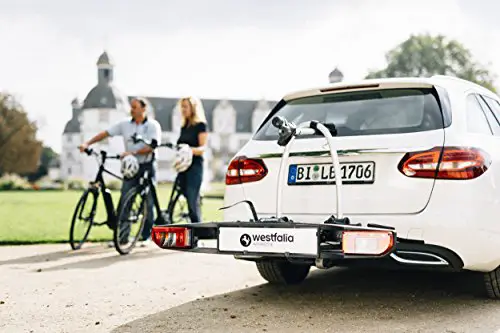Westfalia BC 60 (Modell 2018) Fahrradträger für die Anhängerkupplung - Zusammenklappbarer Kupplungsträger für 2 Fahrräder - E-Bike geeigneter Universal-Radträger mit 60 kg Zuladung - 4