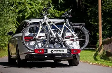 Westfalia Fahrradträger bikelander für die Anhängerkupplung | zusammenklappbarer Kupplungsträger für 2 Fahrräder | E-Bike geeignet | 60 kg Zuladung | erweiterbar mit diversem Zubehör | Universal - 